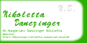 nikoletta danczinger business card
